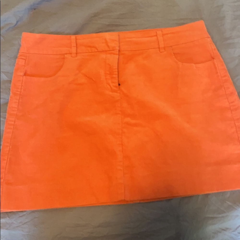 orange corduroy skirt